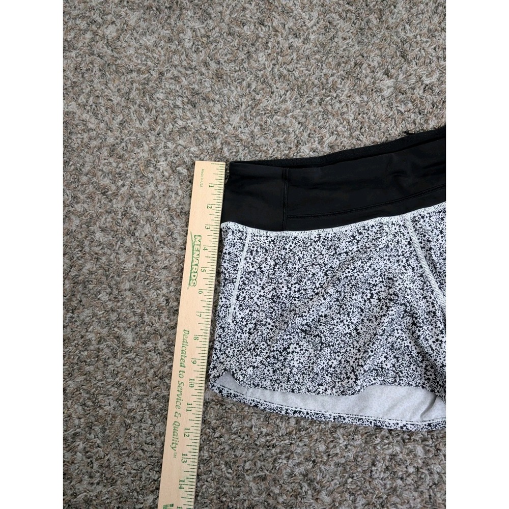 Lululemon Speed Up Shorts Womens 6 Black White Floral 3' Running - Picture 3 of 10